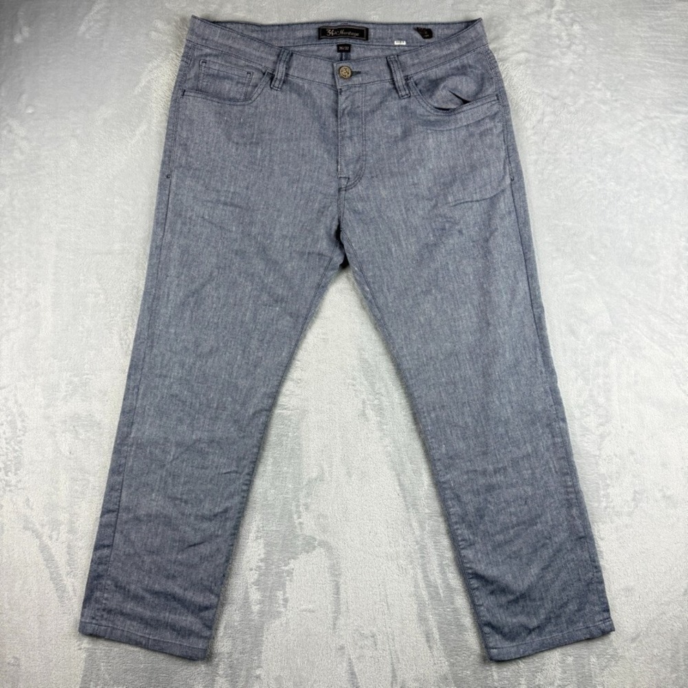 34 Heritage Pants Mens 36x28* Gray Courage Straight Khaki 5 Pocket Chinos